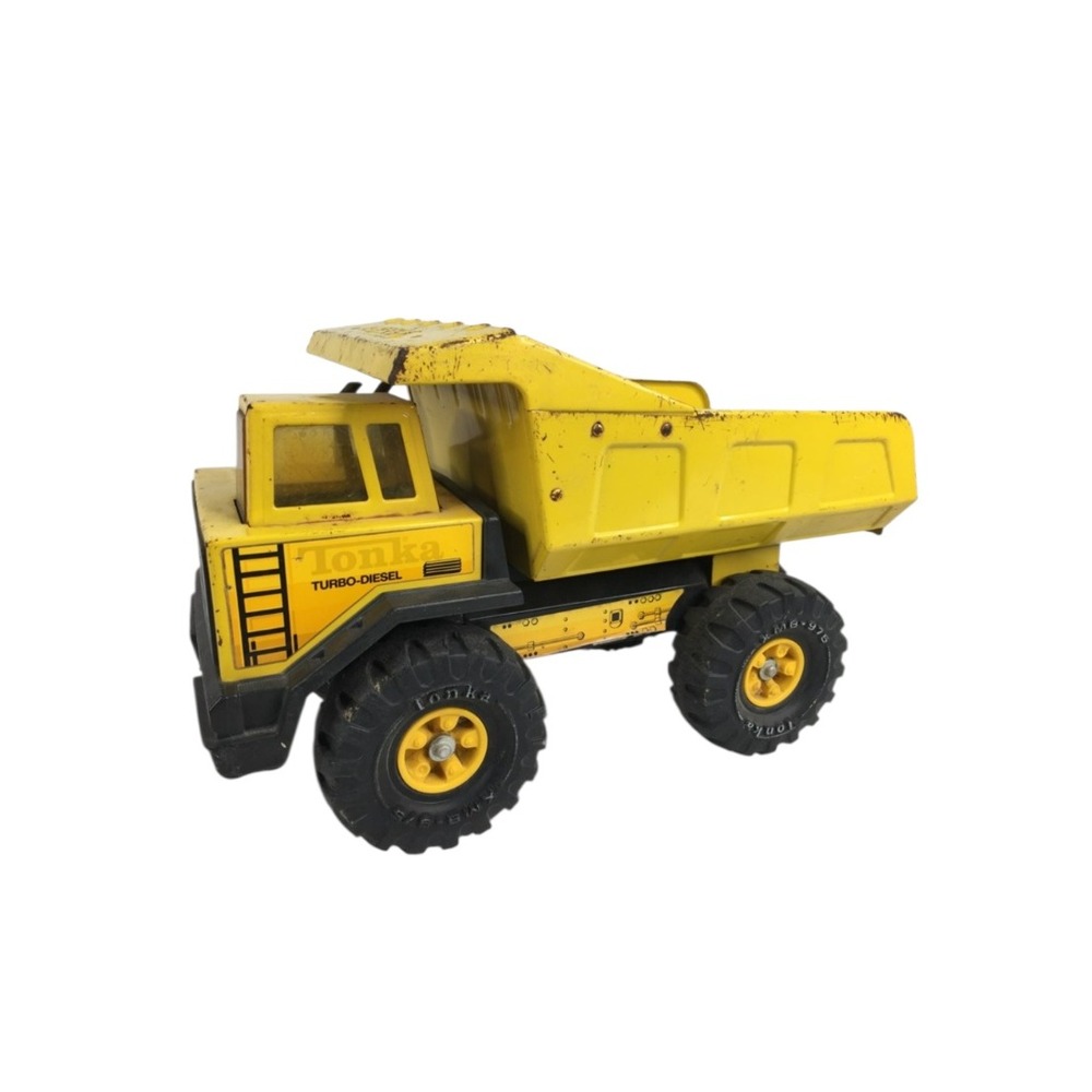 Tonka Vintage Construction Vehicle Lot 4 Turbo Diesel Crane Dump Truck Bulldozer - Picture 8 of 16